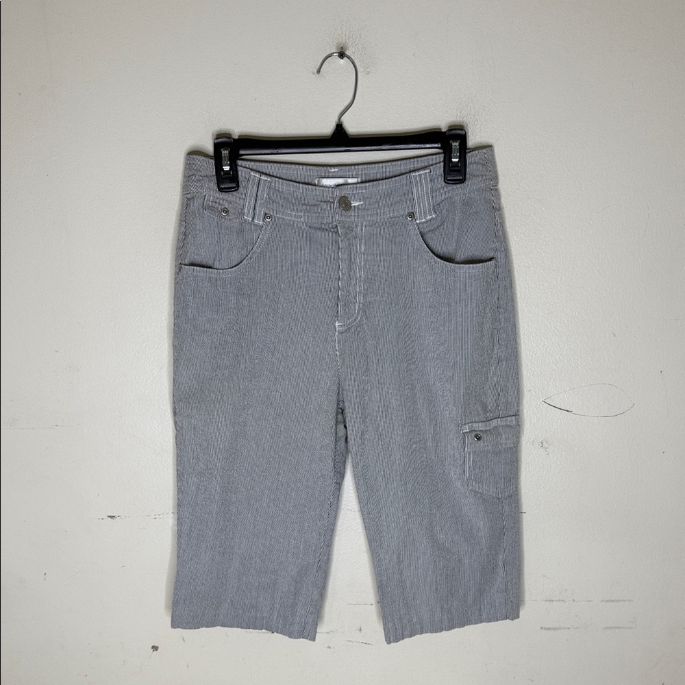 Christopher & Banks Long Length Striped Cargo Shorts Size 4